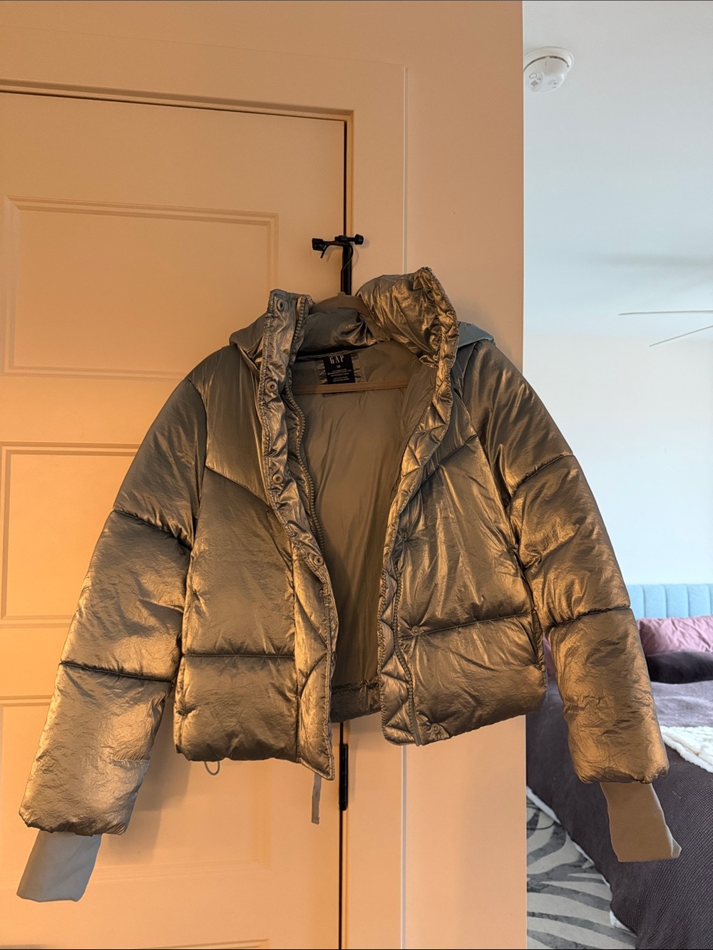 Gap Metallic Blue Puffer Jacket